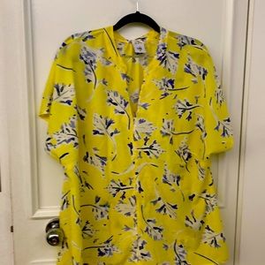 Maize and blue blouse